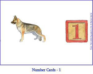 Number Card One – 1 German Shepherd Dog